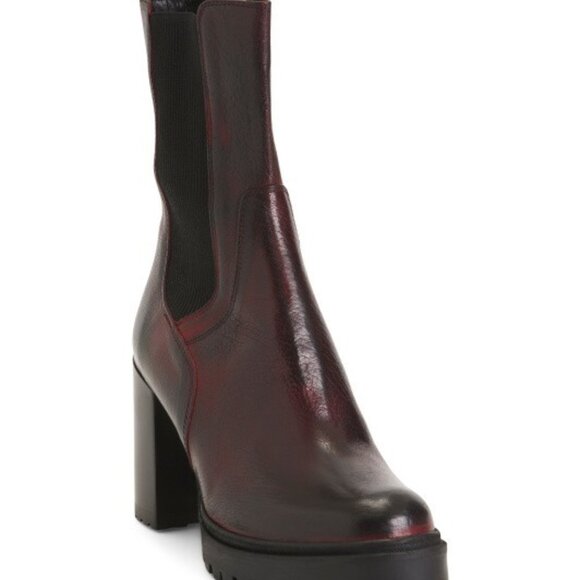 Emanuele Crasto Square Toe Chelsea Italy Nature Rossi Red Boots 37EU 6.5US - Picture 1 of 13